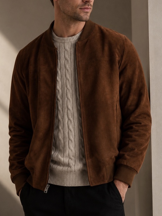 Quince Other - Quince Men‎ 100% Suede Bomber Jacket Dark Chestnut Brown
Outerwear L